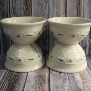LONGABERGER WOVEN TRADITIONS HERITAGE GREEN DESSERT BOWLS - 4 - USA